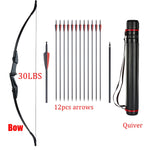 Huntingdoor 30lbs/40lbs Recurve Bow and Arrows Set Right Hand&amp;Left Hand Double Arrow for Shooting Hunting Games Outdoor Sports