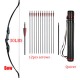 Huntingdoor 30lbs/40lbs Recurve Bow and Arrows Set Right Hand&amp;Left Hand Double Arrow for Shooting Hunting Games Outdoor Sports