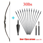 Huntingdoor 30lbs/40lbs Recurve Bow and Arrows Set Right Hand&amp;Left Hand Double Arrow for Shooting Hunting Games Outdoor Sports