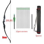 Huntingdoor 30lbs/40lbs Recurve Bow and Arrows Set Right Hand&amp;Left Hand Double Arrow for Shooting Hunting Games Outdoor Sports