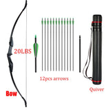 Huntingdoor 30lbs/40lbs Recurve Bow and Arrows Set Right Hand&amp;Left Hand Double Arrow for Shooting Hunting Games Outdoor Sports