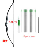 Huntingdoor 30lbs/40lbs Recurve Bow and Arrows Set Right Hand&amp;Left Hand Double Arrow for Shooting Hunting Games Outdoor Sports