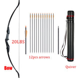 Huntingdoor 30lbs/40lbs Recurve Bow and Arrows Set Right Hand&amp;Left Hand Double Arrow for Shooting Hunting Games Outdoor Sports