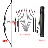 Huntingdoor 30lbs/40lbs Recurve Bow and Arrows Set Right Hand&amp;Left Hand Double Arrow for Shooting Hunting Games Outdoor Sports