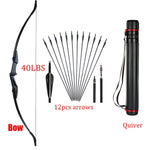 Huntingdoor 30lbs/40lbs Recurve Bow and Arrows Set Right Hand&amp;Left Hand Double Arrow for Shooting Hunting Games Outdoor Sports