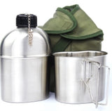 0.5L 1L Stainless Steel Military Canteen Portable Cup