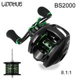 LINNHUE Best Baitcasting Reel BS2000 8.1:1High Speed Fishing Reel