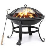 Outdoor Fire Pit Wood Burning Steel BBQ Grill Firepit