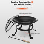 Outdoor Fire Pit Wood Burning Steel BBQ Grill Firepit