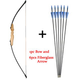 Archery Recurve Takedown Bow 40lbs Straight Bow Long Bow With Fiberglass Arrows